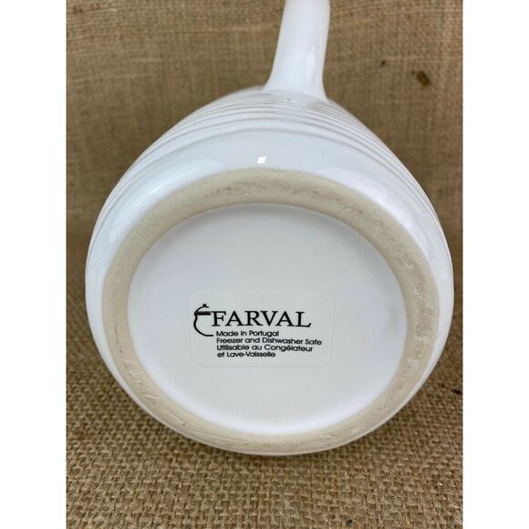 Farval Juice Water Pitcher Vase White 10" Made In Portugal - Picture 6 of 8